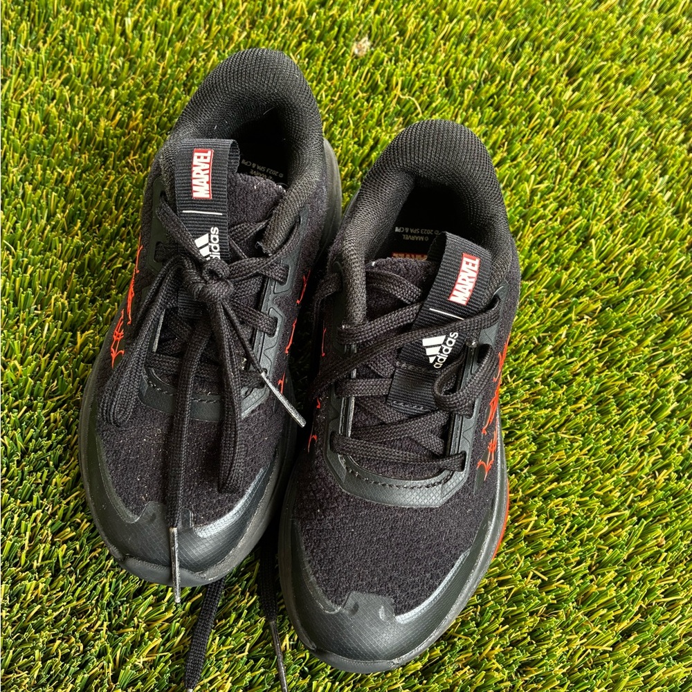adidas Kids Black Sneakers with Red Accents